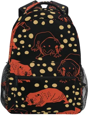 Mole Rat Pattern Boys Girls Kids School Backpacks Bookbag, School Bag Travel Backpack Daypack