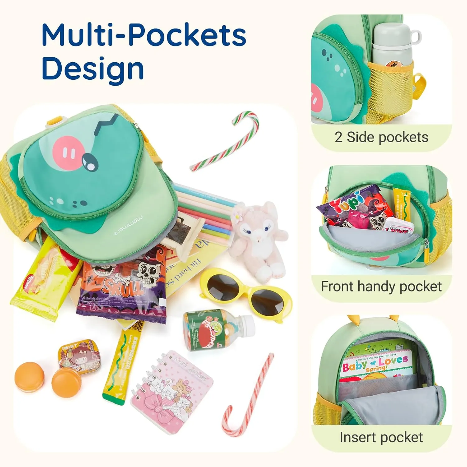 mommore Toddler Backpack for Girls 2-4 Cute 3D Kids Backpack Butterfly Small Pre-K Backpacks Water-Resistant for Preschool Kindergarten with Toddler Leash, Chest Buckle
