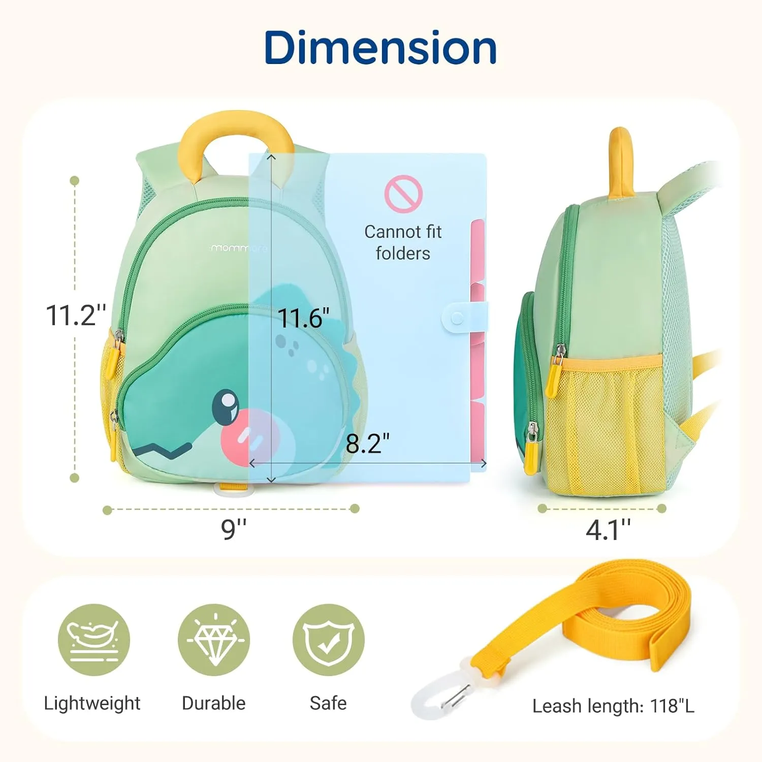 mommore Toddler Backpack for Girls 2-4 Cute 3D Kids Backpack Butterfly Small Pre-K Backpacks Water-Resistant for Preschool Kindergarten with Toddler Leash, Chest Buckle
