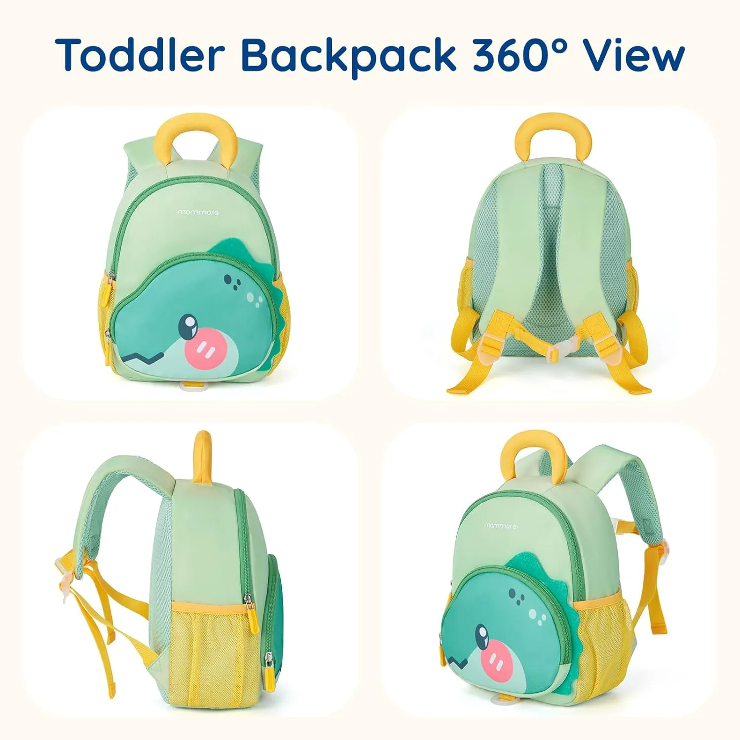 mommore Toddler Backpack for Girls 2-4 Cute 3D Kids Backpack Butterfly Small Pre-K Backpacks Water-Resistant for Preschool Kindergarten with Toddler Leash, Chest Buckle