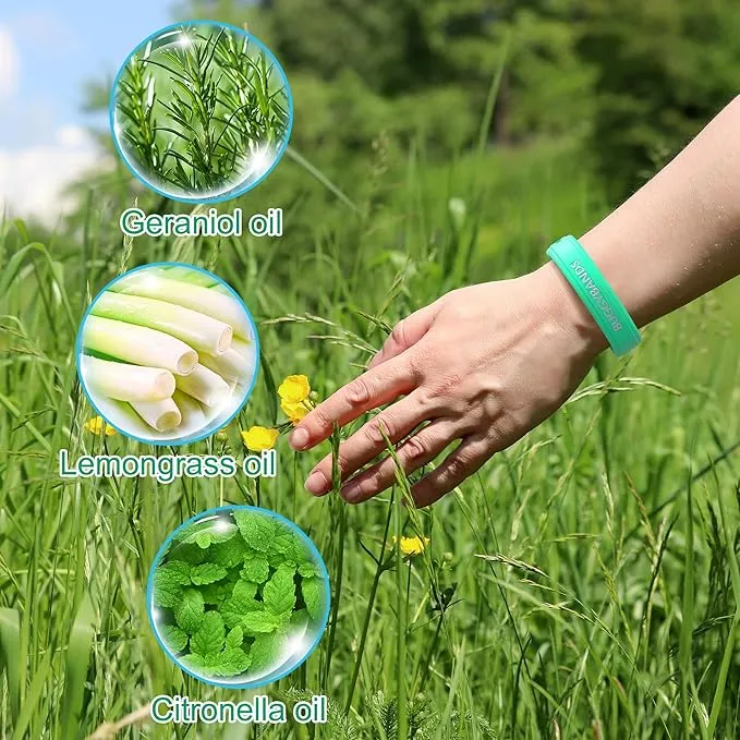Mosquito Repellent Bracelets, 6 Pack Silicone Mosquito Repellent Wristbands, DEET-Free Insect & Bug Repellent Wrist Bands for Adults and Kids Indoor Outdoor