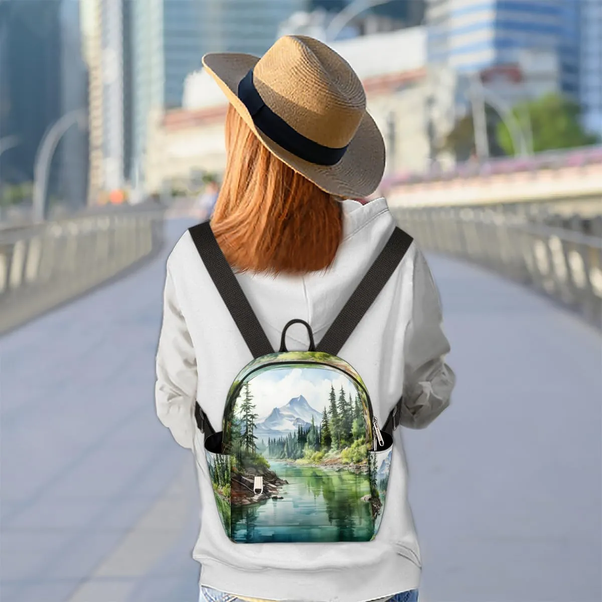 Mountains Pine Tree Mini Backpack Purse for Women Lightweight Shoulder Bag Women Shopping Backpack Small Backpacks Purse