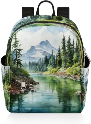 Mountains Pine Tree Mini Backpack Purse for Women Lightweight Shoulder Bag Women Shopping Backpack Small Backpacks Purse