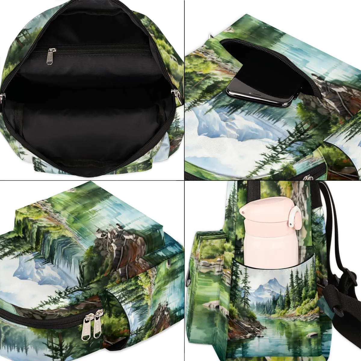 Mountains Pine Tree Mini Backpack Purse for Women Lightweight Shoulder Bag Women Shopping Backpack Small Backpacks Purse