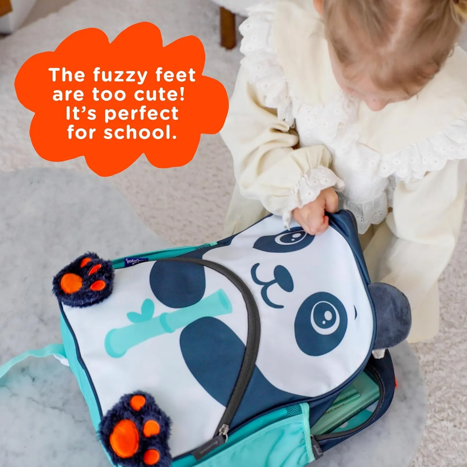 Move2Play, Panda Kids Backpack | Kid Size | Back to School | Elementary, Kindergarten Book Bag | Designed for Boys & Girls Ages 4  Year Olds | Travel Ready