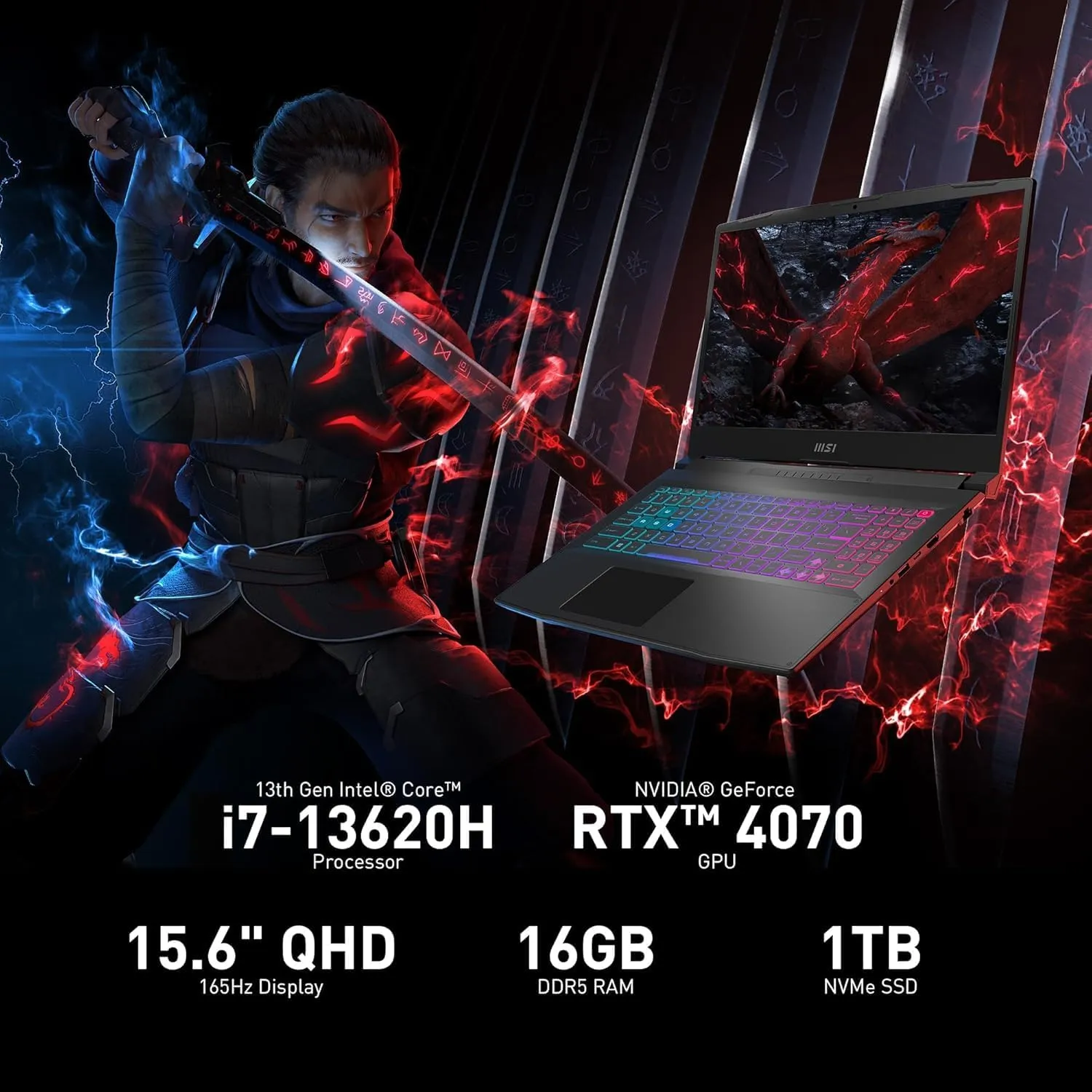MSI Crosshair 16 Gaming Laptop - 16" FHD (1920x1200) IPS 144 Hz Display, NVIDIA GeForce RTX 4070, Intel 16-Core i7-14650HX, 32 GB DDR5, 2 TB SSD, RGB Backlit Keyboard, WiFi 6, Windows 11 Pro