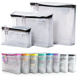 MUMI Travel Toiletry Bag Set of 3 – Water-Resistant Toiletry Bags for Women & Men – Clear Bags for Toiletries, Skincare, Makeup & Travel Essentials – Lightweight, Durable & Portable Organizer - Black