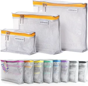 MUMI Travel Toiletry Bag Set of 3 – Water-Resistant Toiletry Bags for Women & Men – Clear Bags for Toiletries, Skincare, Makeup & Travel Essentials – Lightweight, Durable & Portable Organizer