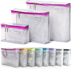 MUMI Travel Toiletry Bag Set of 3 – Water-Resistant Toiletry Bags for Women & Men – Clear Bags for Toiletries, Skincare, Makeup & Travel Essentials – Lightweight, Durable & Portable Organizer