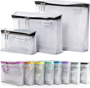 MUMI Travel Toiletry Bag Set of 3 – Water-Resistant Toiletry Bags for Women & Men – Clear Bags for Toiletries, Skincare, Makeup & Travel Essentials – Lightweight, Durable & Portable Organizer