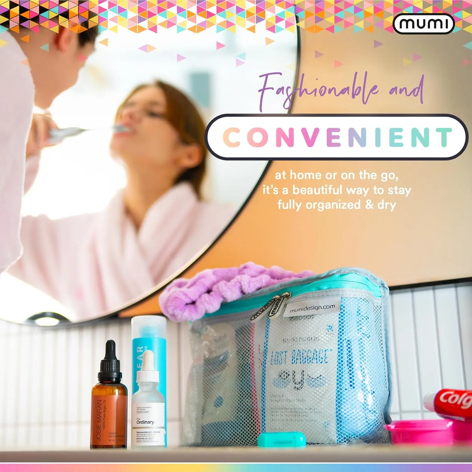 MUMI Travel Toiletry Bag Set of 3 – Water-Resistant Toiletry Bags for Women & Men – Clear Bags for Toiletries, Skincare, Makeup & Travel Essentials – Lightweight, Durable & Portable Organizer