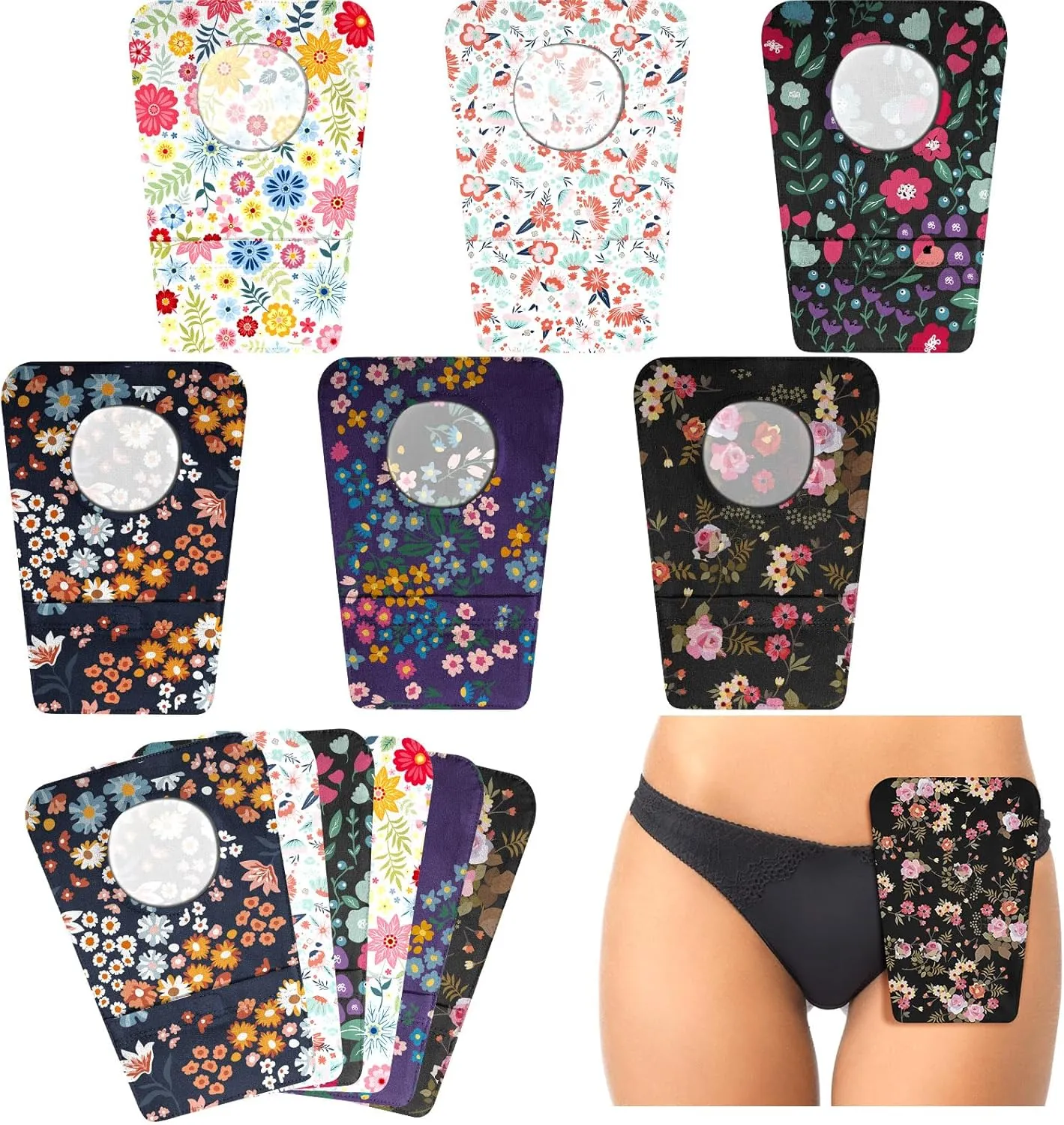 Mumufy 14 Pcs Ostomy Bag Pouch Covers for Women Men with Round Opening Care Protector Shower Wraps Cover Odor