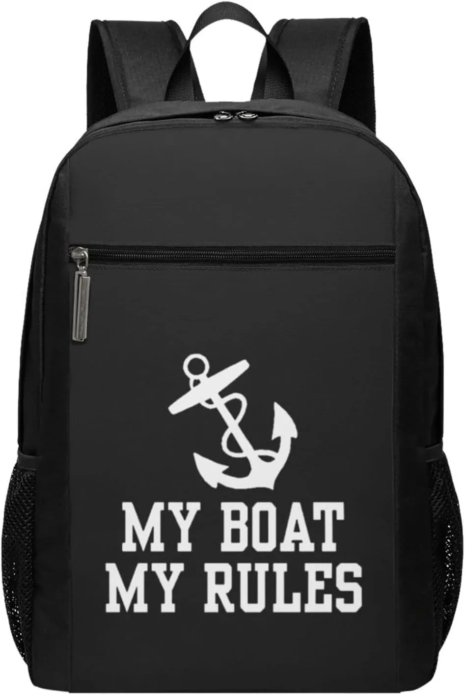 My Boat My Rules Travel Laptop Backpack, Business Anti Theft Slim Sturdy Laptops Backpacks, College Computer Bag Gift for Men & Women Fits 17 Inch Notebook,Black