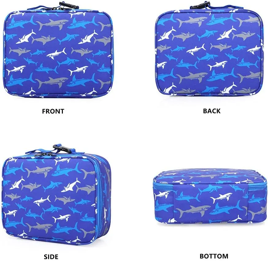 NICE CHOICE Preschool Backpack Kindergarten Elementary School Toddler Backpacks With Lunch Bag Pencil Case Set((Blue Shark Set)