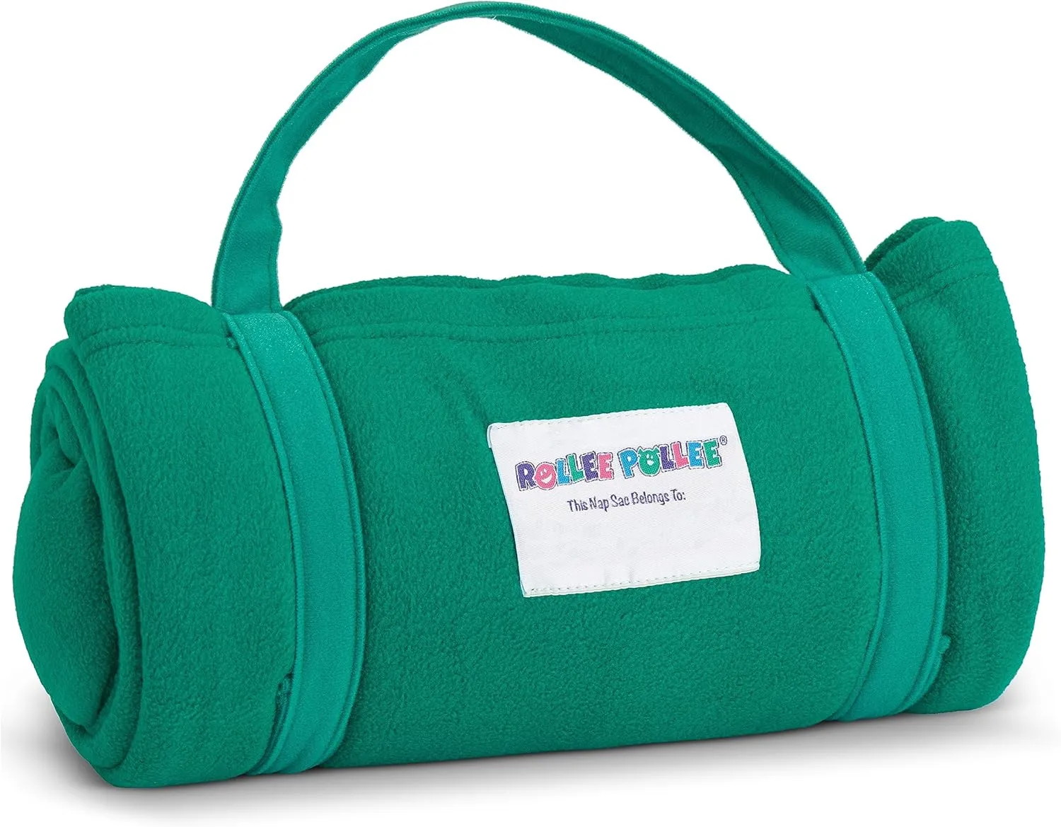 Northwest Rollee Pollee Nap Sac Roll-Up Toddler Blanket with Attached Pillow – Soft Fleece Preschool Nap Mat for Daycare or Travel – Machine Washable – Green