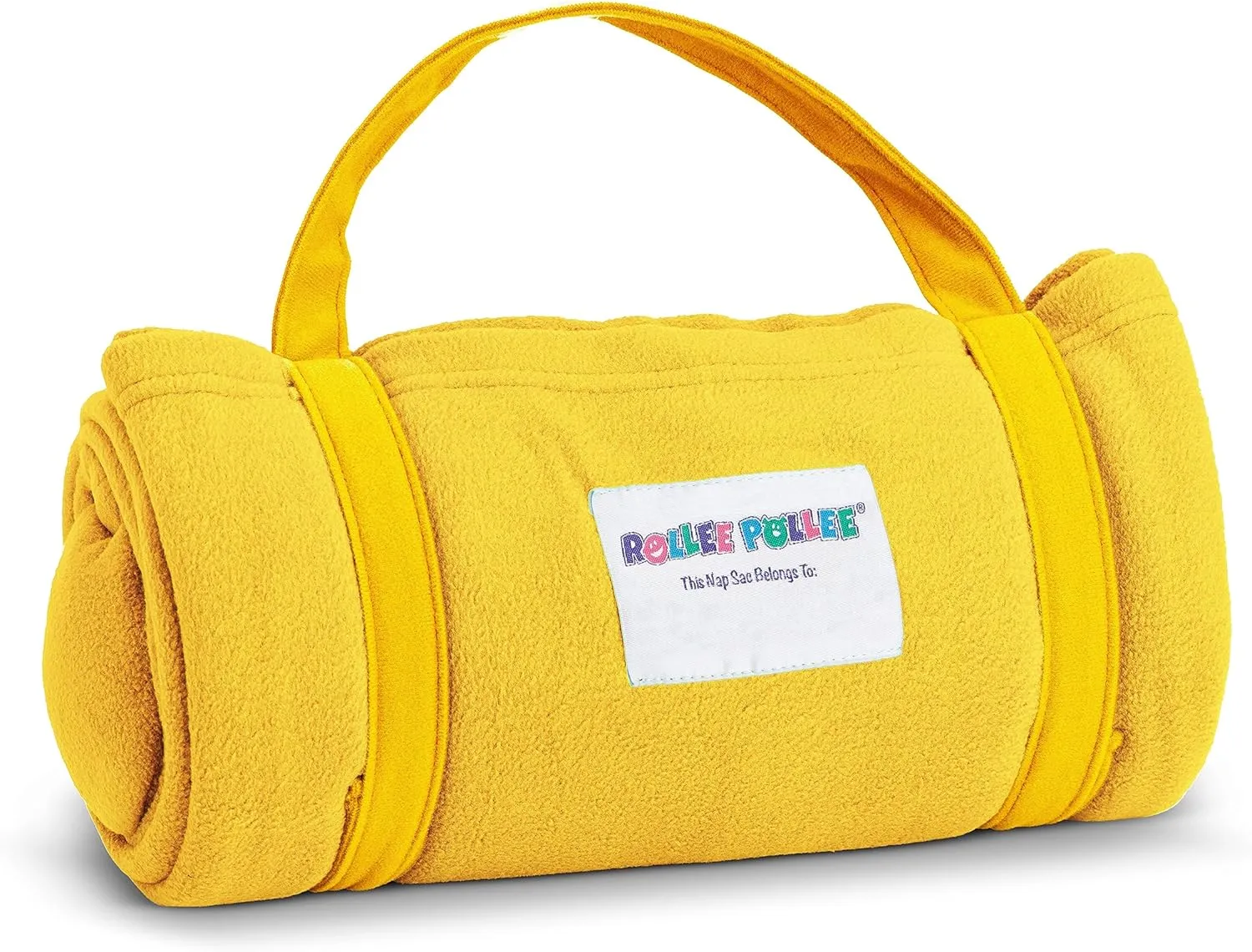 Northwest Rollee Pollee Nap Sac Roll-Up Toddler Blanket with Attached Pillow – Soft Fleece Preschool Nap Mat for Daycare or Travel – Machine Washable – Yellow