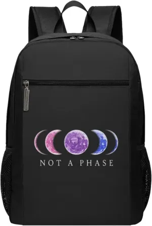 Not A Phase Bisexual Pride LGBT Travel Laptop Backpack, Business Anti Theft Slim Sturdy Laptops Backpacks, College Computer Bag Gift for Men & Women Fits 17 Inch Notebook,Black