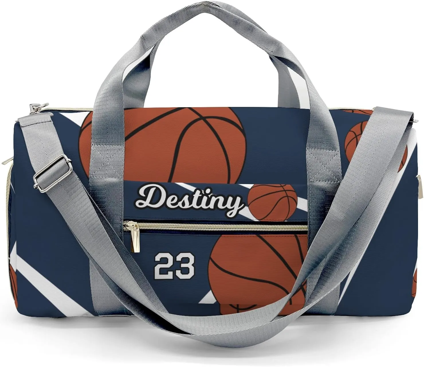 Number Sport Basketball Player Team Navy Personalized Kids Duffel Swim Bag for Boys,Customized Swim Duffle Bag for Boys Man Kids Gifts