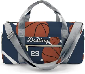 Number Sport Basketball Player Team Navy Personalized Kids Duffel Swim Bag for Boys,Customized Swim Duffle Bag for Boys Man Kids Gifts