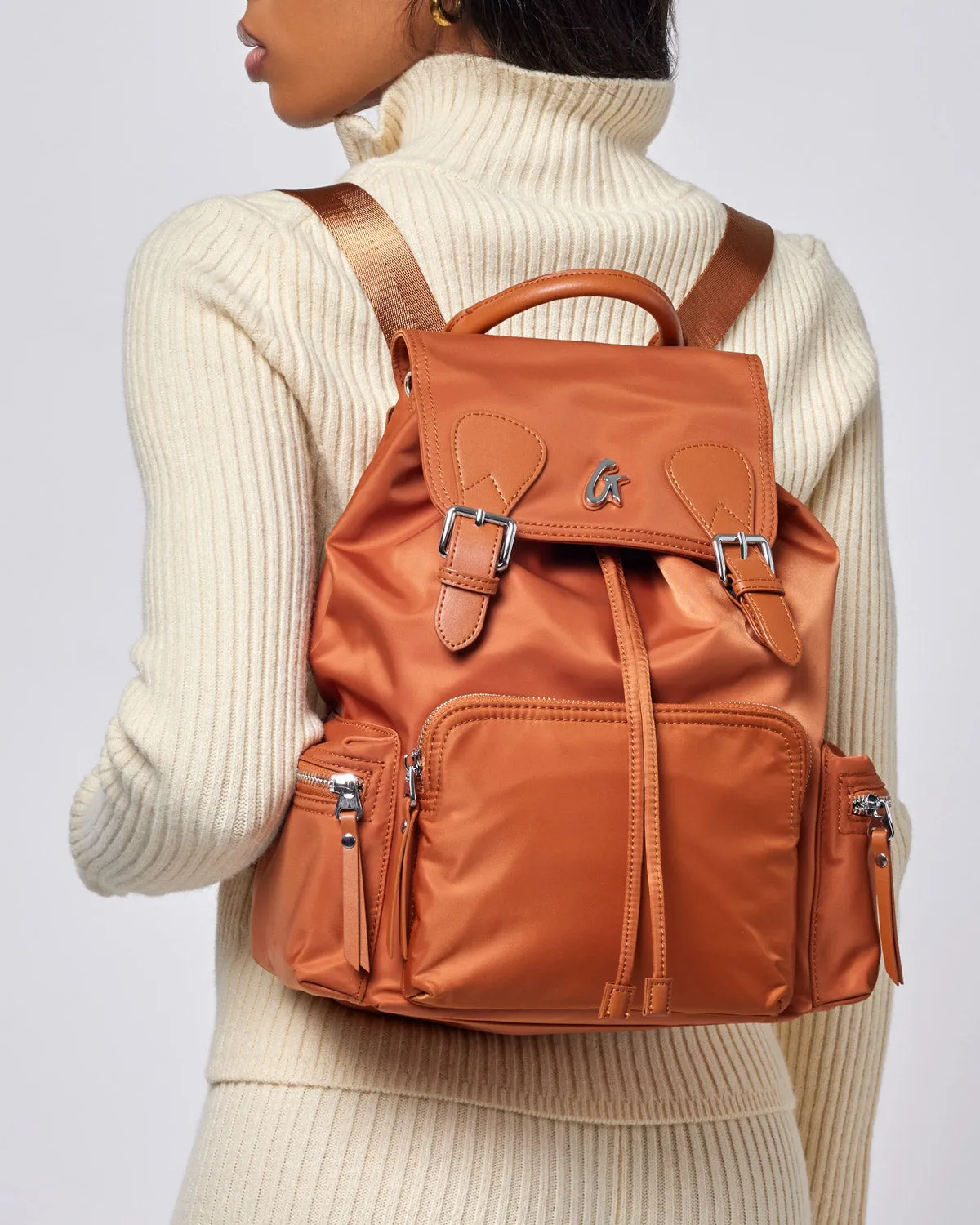 NYLON BACKPACK - BROWN