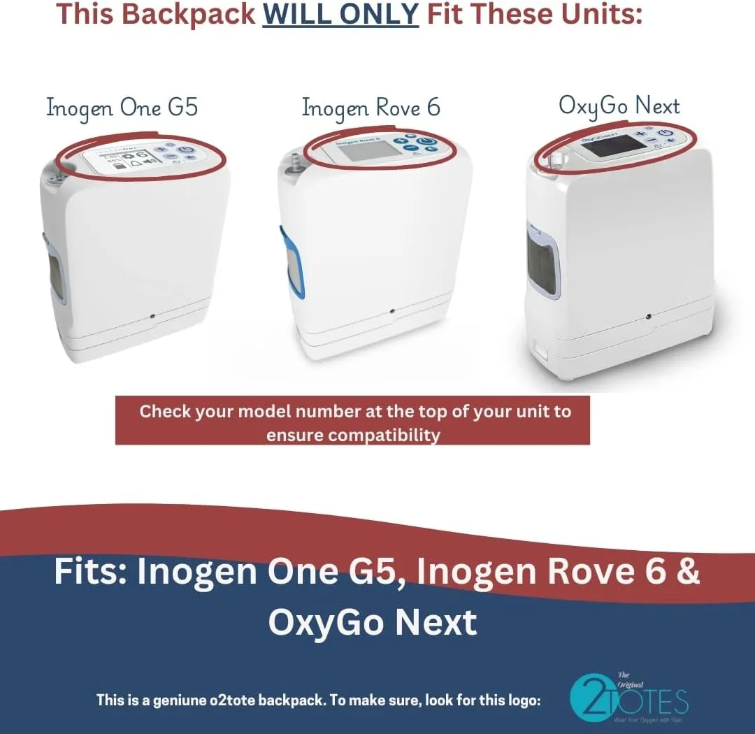 O2TOTES USA Premium Lightweight Carrier for Inogen One G5 Portable Oxygen Backpack
