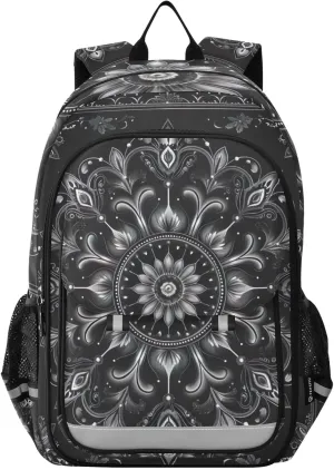 ODAWA Dark Floral Design Backpacks for Students Computer Bag Backpacks for Teens
