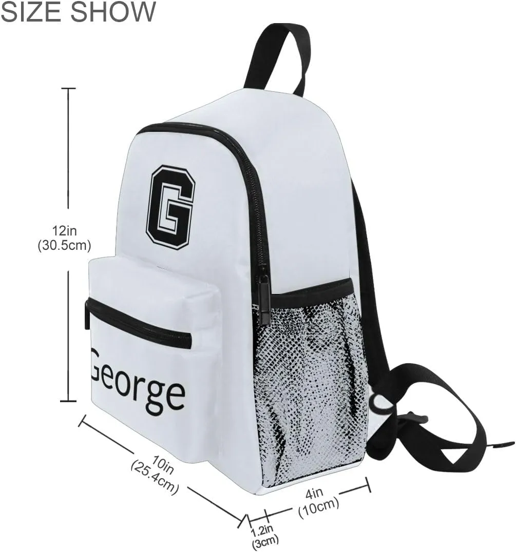 ODAWA Personalized Text Kid Backpack with Name Tag Custom Alice Blue Toddler Backpack Travel