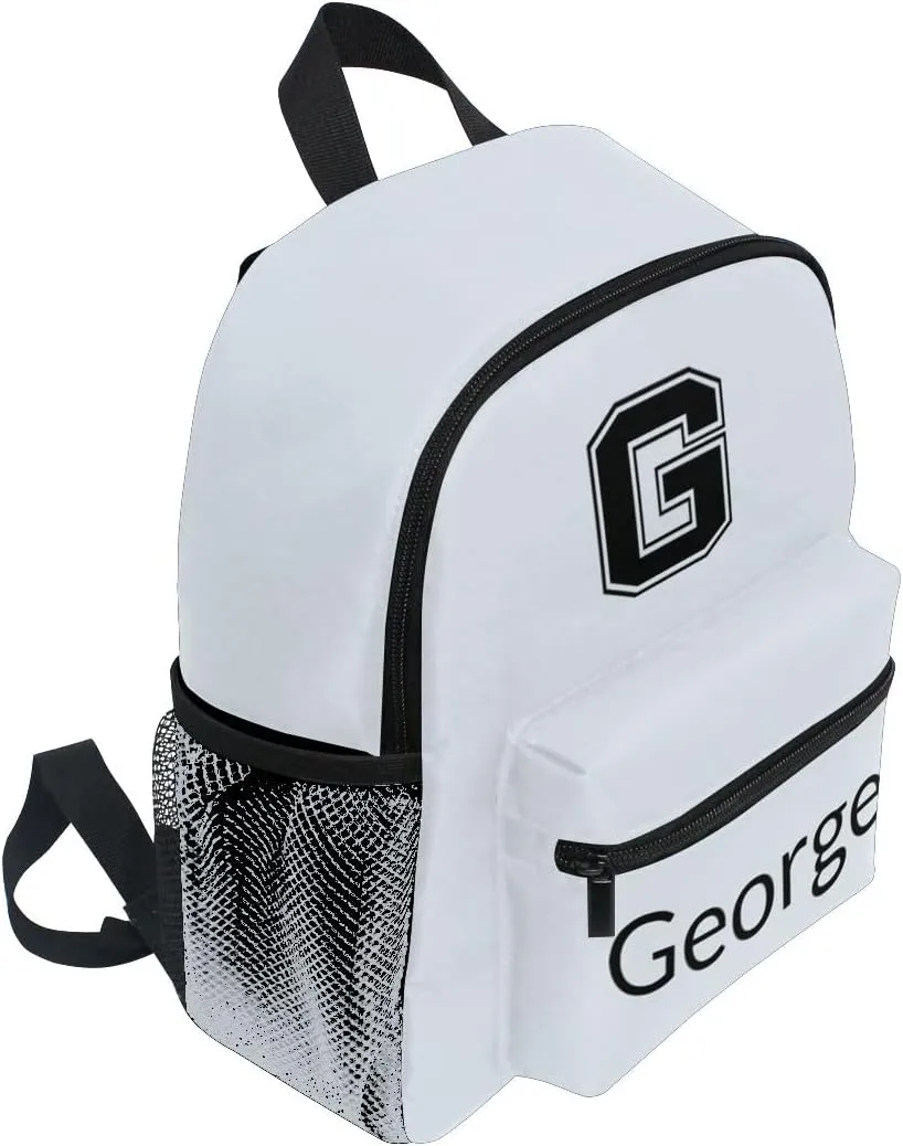 ODAWA Personalized Text Kid Backpack with Name Tag Custom Alice Blue Toddler Backpack Travel