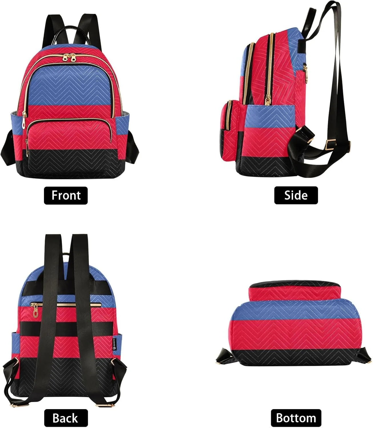 ODAWA Polyamorous Pride Flag Quilted Backpack Anti Theft Travel Backpack Travel Lightweight Backpacks
