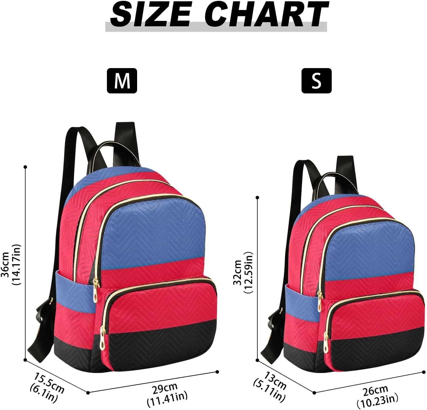 ODAWA Polyamorous Pride Flag Quilted Backpack Anti Theft Travel Backpack Travel Lightweight Backpacks