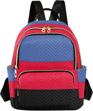 ODAWA Polyamorous Pride Flag Quilted Backpack Anti Theft Travel Backpack Travel Lightweight Backpacks