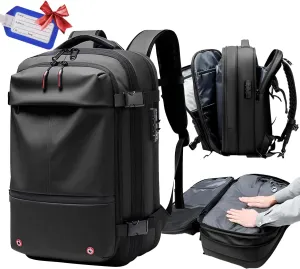 OKAERI. Extra Large Vacuum Travel Backpack Expandable System 60L Luggage Waterproof Airback Personal Item Carry on Backpacks Flight Approved Compression bags Daypack Laptop Casual Women Men   Gift