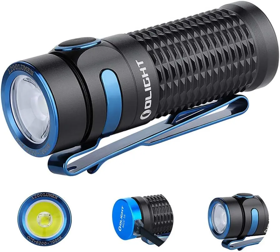 OLIGHT Baton3 1200 Lumens Ultra-Compact EDC Flashlight, Powered by Rechargeable Battery for Household Search, Outdoor Camping, Hiking and Mountaineering (Black)