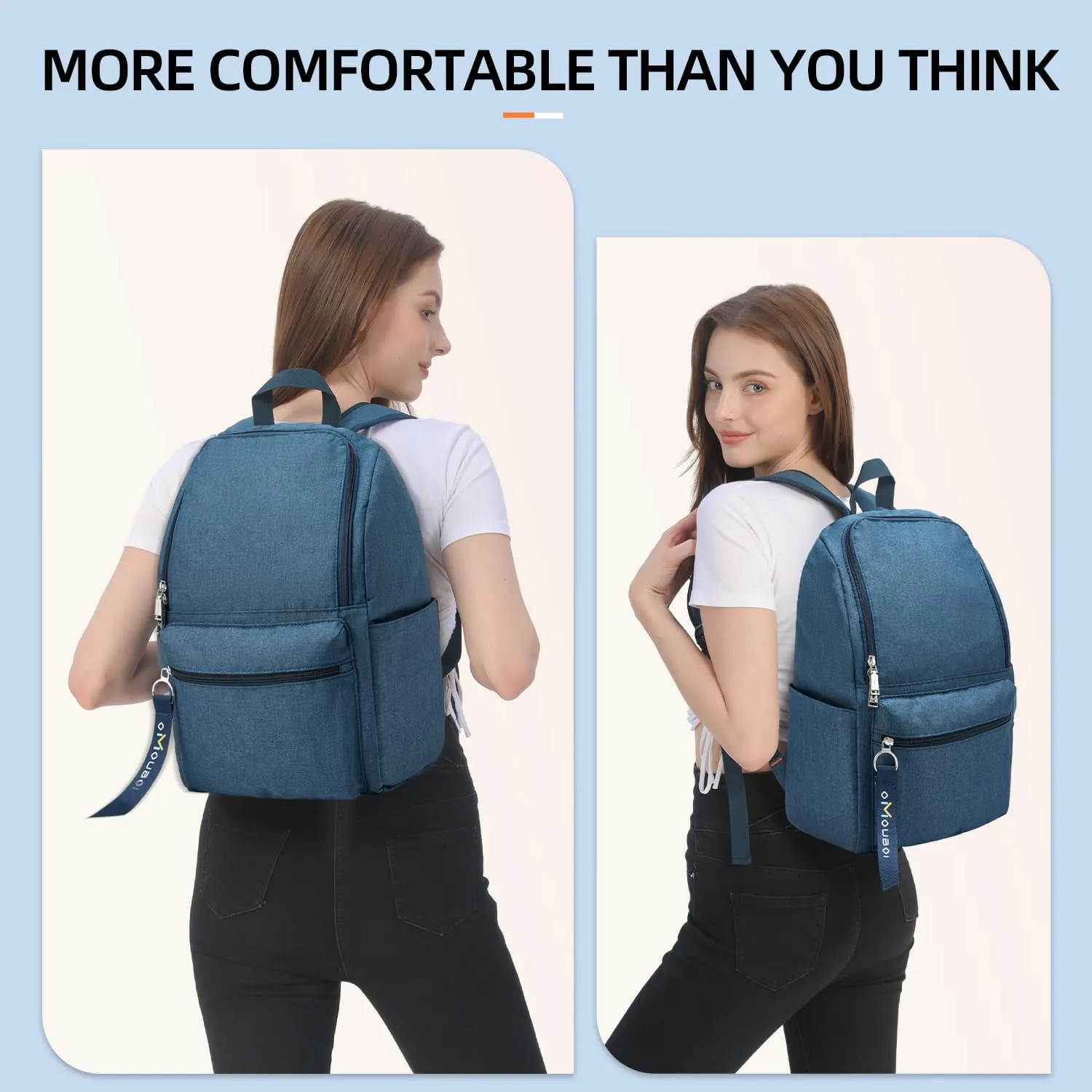 OMOUBOI Casual Daypacks Superbreak Backpack 14 inch Laptop Backpack for Women & Men Fits Tourism Business (Blue)