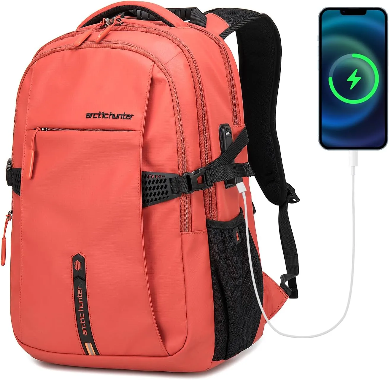 Orange (Yellow) 15.6 In Laptop Travel Backpack for Couple Women Men, 30L Anti-Theft Compact Carry on Travel Flight Approved for Work, Commuting, and Weekend Casual Daypack
