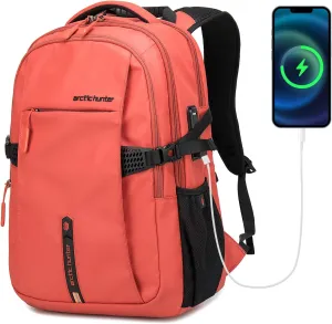 Orange (Yellow) 15.6 In Laptop Travel Backpack for Couple Women Men, 30L Anti-Theft Compact Carry on Travel Flight Approved for Work, Commuting, and Weekend Casual Daypack