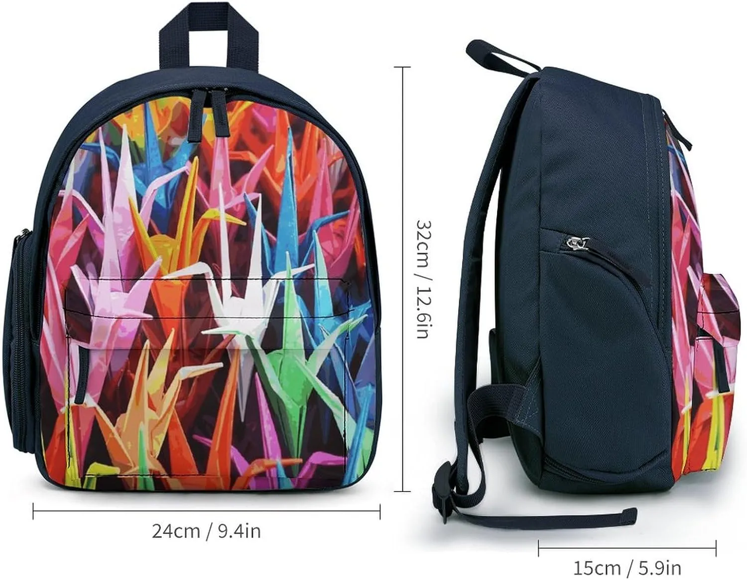 Origami Paper Cranes Travel Backpack Casual Bag Lightweight Hiking Backpacks for Business, Travelling, Hiking
