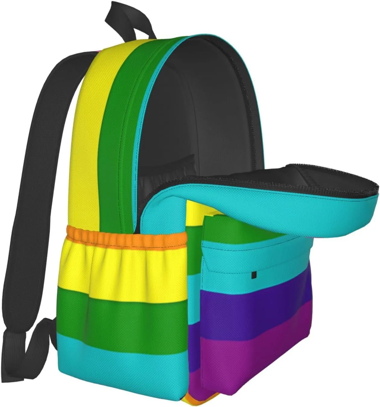 Original Rainbow Gay Pride Flag 17 Inch Casual Backpack Laptop Backpacks Travel Back Pack Large Camping Rucksack Hiking Daypack Lightweight Double Shoulder Bag