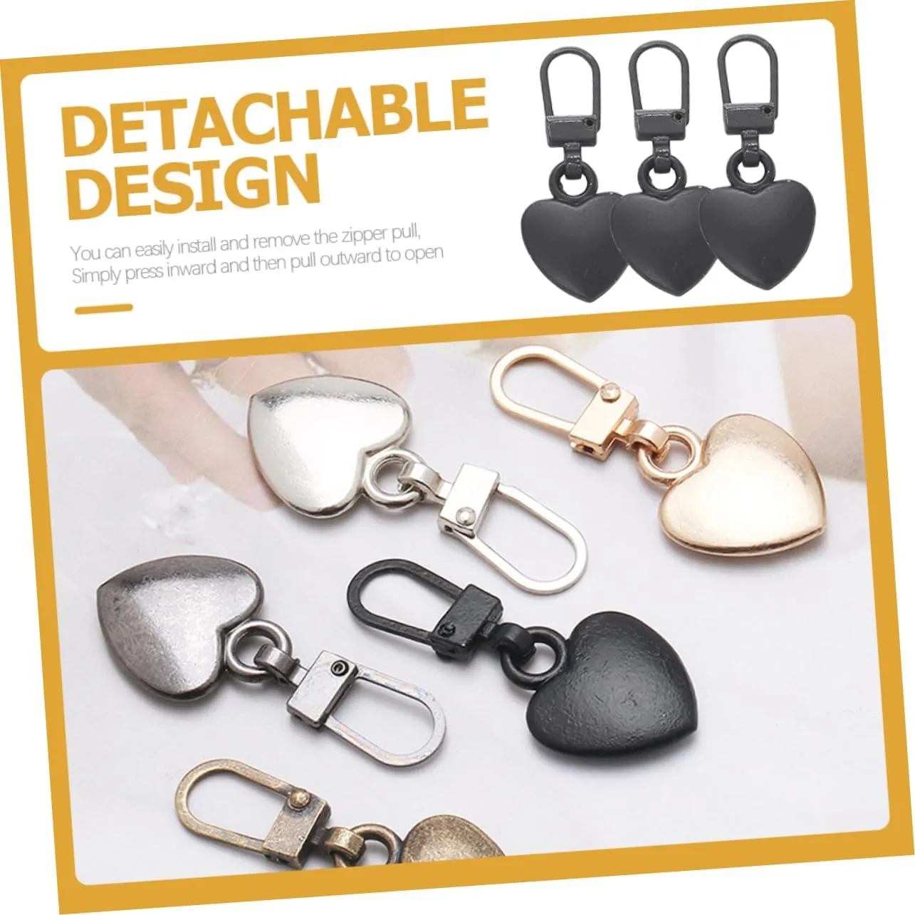 OSALADI 1set Practical Zipper Pullers for Easy Replacement Multifunctional Zipper Heads Compatible with Jackets Bags and Sportswear for DIY Projects and Travel 12pcs