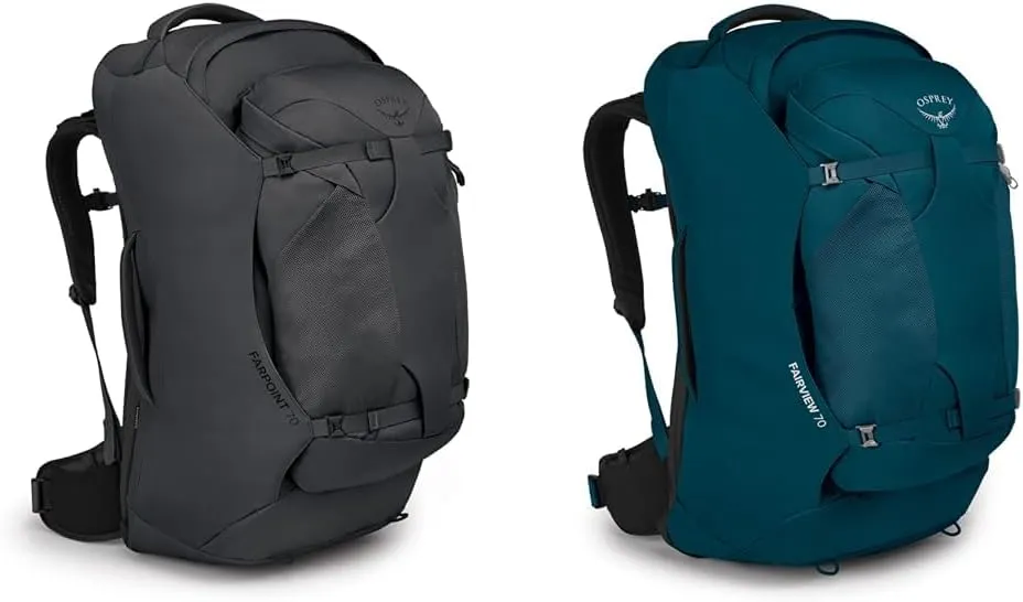 Osprey Farpoint 70L Men's and Fairview 70L Women's Travel Backpacks Bundle
