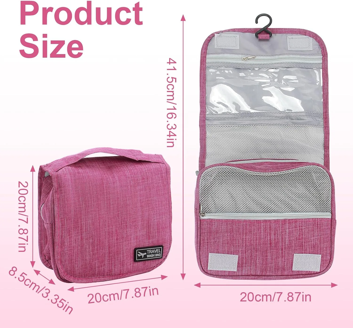 Ostomy Travel Bag - Hanging Ostomy Supplies Bag for Colostomy, Ileostomy, Foley Catheter, Medical Supplies Organizer (Rose Red)