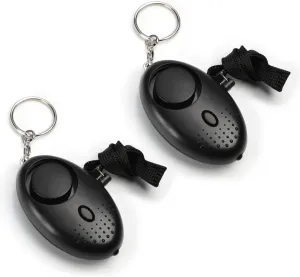 Othmro 2Pcs 120DB Personal Security Alarm Keychains Safe Sound Personal Alarms Emergency Safety Alarm Keychains with LED Lights for Women Men Children Elderly Bags Backpacks Suitcases Black