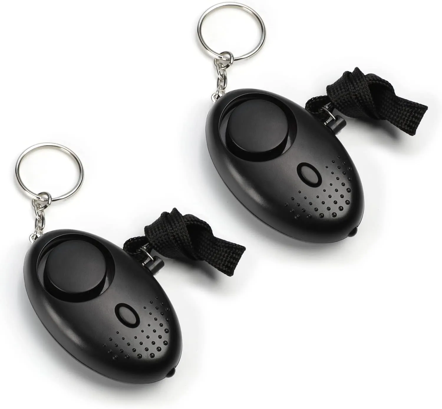 Othmro 2Pcs 120DB Personal Security Alarm Keychains Safe Sound Personal Alarms Emergency Safety Alarm Keychains with LED Lights for Women Men Children Elderly Bags Backpacks Suitcases Black