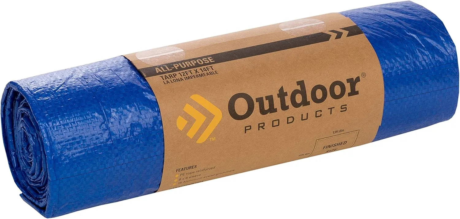 Outdoor Products All-Purpose Plastic Tarp | Waterproof Cover Cover for Home, Outdoor, and Emergency | Multiple Sizes