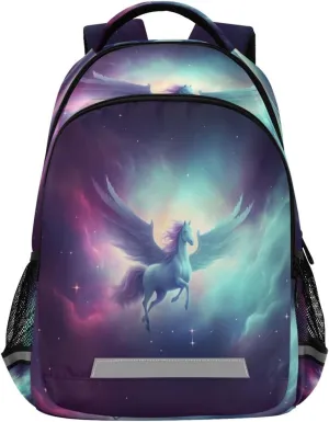 panksolu Unicorn Horse Nebula Galaxy Backpacks Lightweight Laptop Backpack School Book Bag Travel Hiking Daypack for boys girl Kids
