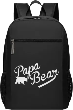 Papa Bear Travel Laptop Backpack, Business Anti Theft Slim Sturdy Laptops Backpacks, College Computer Bag Gift for Men & Women Fits 17 Inch Notebook,Black
