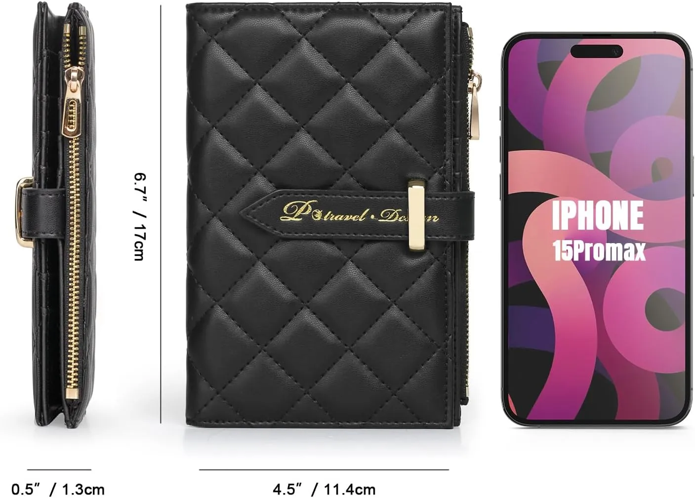 Passport Wallet for Women, RFID Leather Passport & Vaccine Card Holder Combo, Slim Travel Passport Holder with Credit Card Holder, Lightweight Bifold Passport Case Organizer with Zipper Pocket