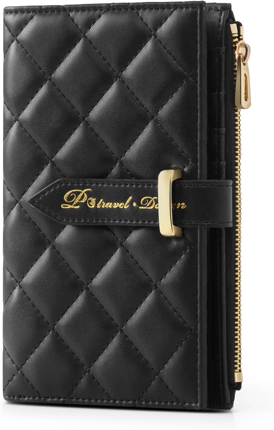 Passport Wallet for Women, RFID Leather Passport & Vaccine Card Holder Combo, Slim Travel Passport Holder with Credit Card Holder, Lightweight Bifold Passport Case Organizer with Zipper Pocket