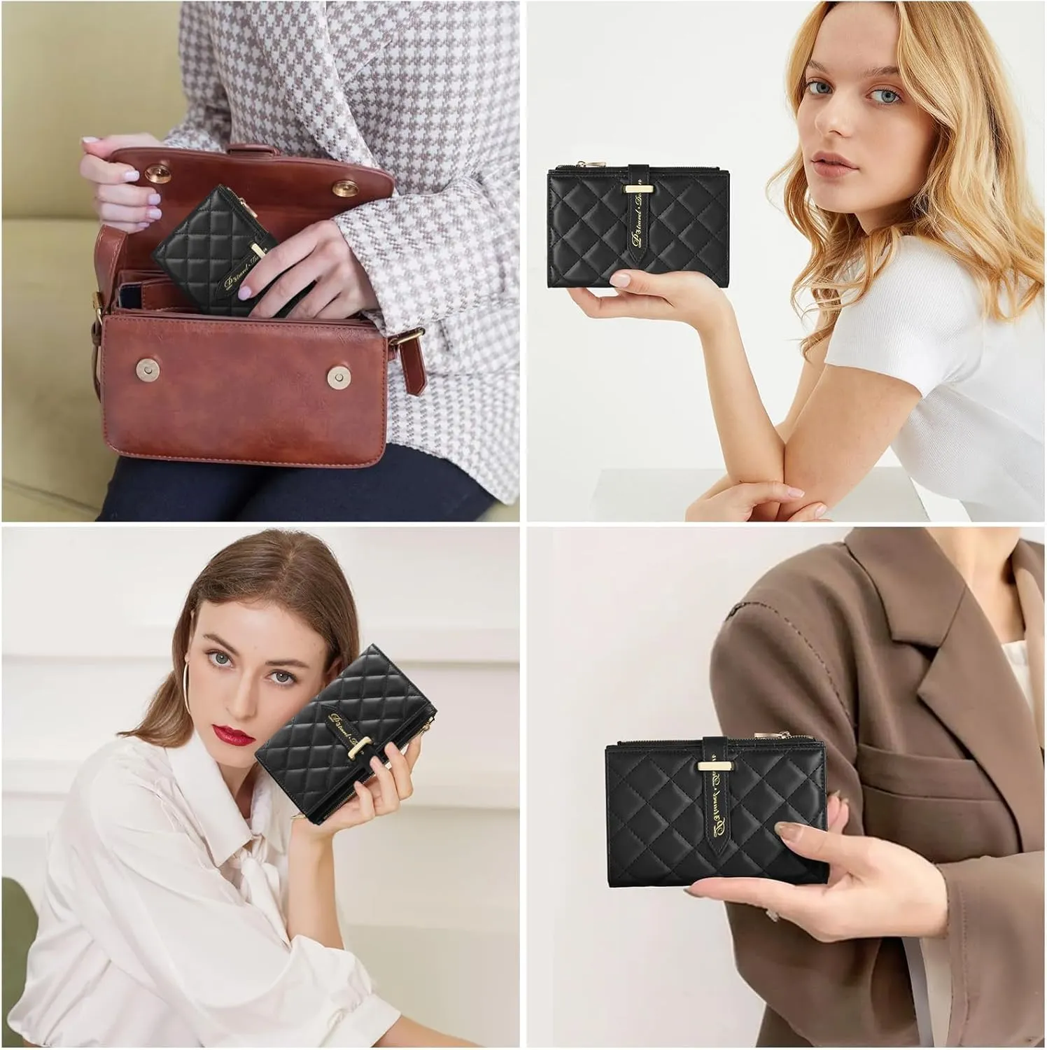 Passport Wallet for Women, RFID Leather Passport & Vaccine Card Holder Combo, Slim Travel Passport Holder with Credit Card Holder, Lightweight Bifold Passport Case Organizer with Zipper Pocket