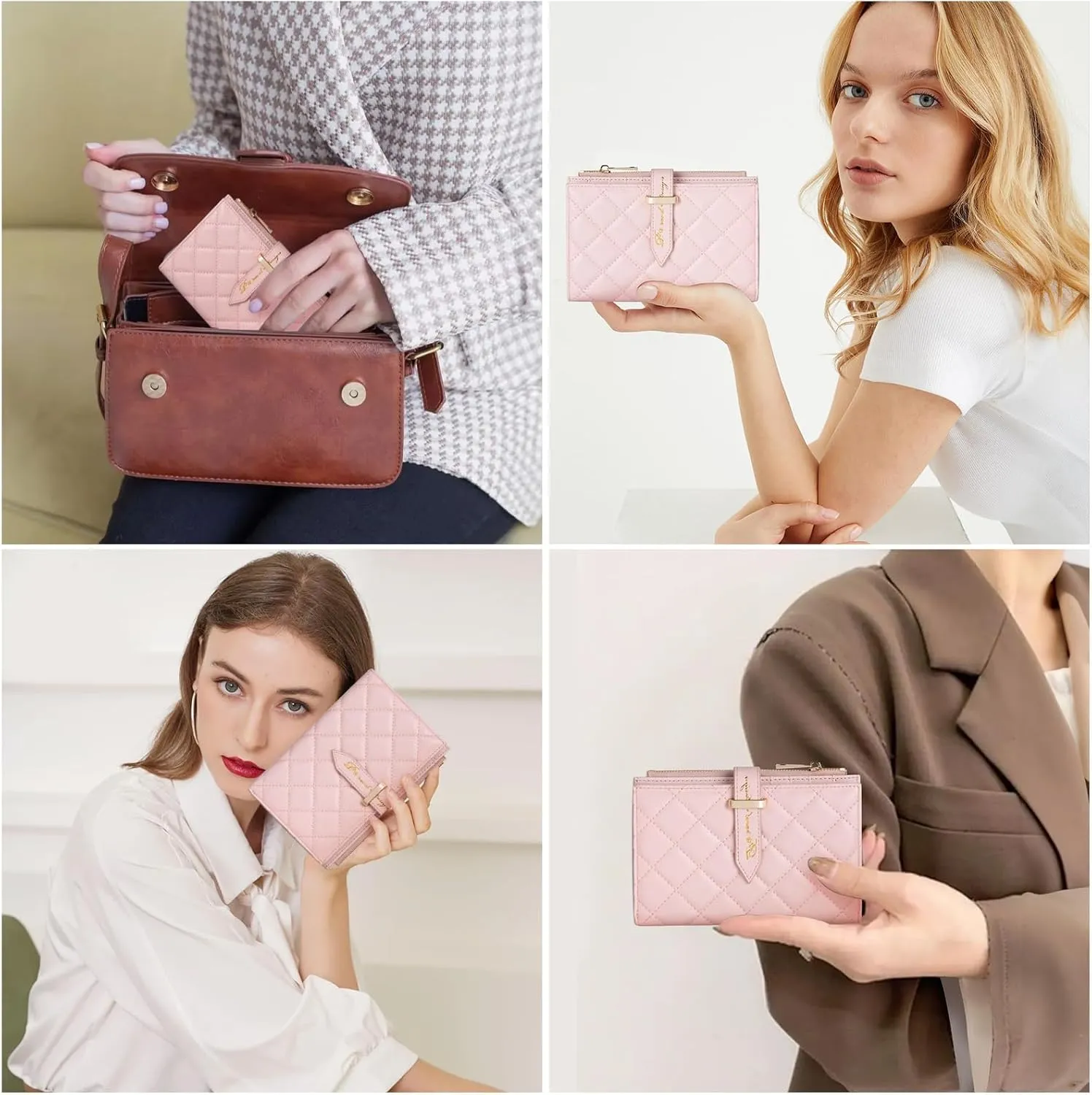 Passport Wallet for Women, RFID Leather Passport & Vaccine Card Holder Combo, Slim Travel Passport Holder with Credit Card Holder, Lightweight Bifold Passport Case Organizer with Zipper Pocket